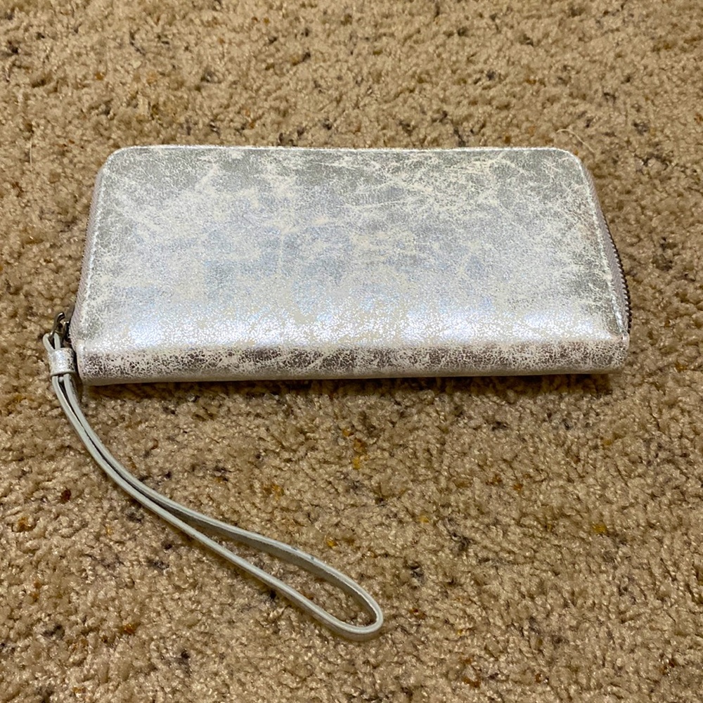 Expressions NYC Silver Wallet with wrist strap